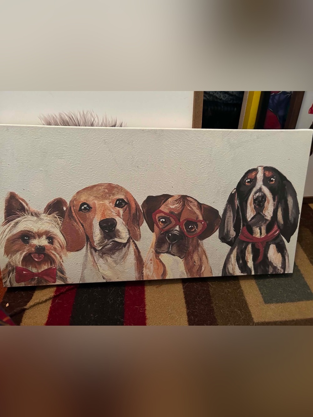 Poshmark title: Four Dogs Watercolor Canvas Wall Art